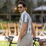 POLO TRICOT COM RISCA E FECHO TAUPE ZOLF - Image 2