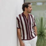 CAMISEIRO PONTO CROCHÊ COM RISCA BORGONHA ZOLF - Image 3
