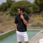 T-SHIRT PRETA PONTO CROCHÊ PERFURADA ZOLF