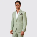 FATO EM MISTURA DE LINHO VERDE SLIM FIT ZOLF - Image 2