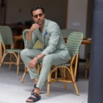 FATO EM MISTURA DE LINHO VERDE SLIM FIT ZOLF - Image 10
