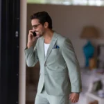 FATO EM MISTURA DE LINHO VERDE SLIM FIT ZOLF - Image 9