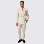 FATO TRESPASSE EM MISTURA DE LINHO BEGE SLIM FIT ZOLF
