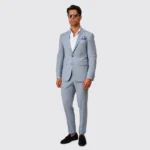 FATO MISTURA DE LINHO AZUL SLIM FIT ZOLF