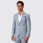 FATO MISTURA DE LINHO AZUL SLIM FIT ZOLF - Image 2