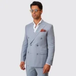 FATO TRESPASSE EM MISTURA DE LINHO AZUL SLIM FIT ZOLF - Image 2