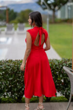 VESTIDO VERMELHO COM ABERTURA NA COSTA PONTO CHIC - Image 4
