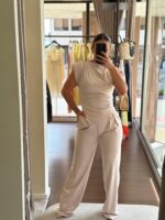 CONJUNTO BEGE DE TOP E PANTALONA PONTO CHIC - Image 3