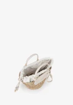 BOLSA CESTO EM PALHA COM DETALHES EM PELE BEGE PONTO CHIC - Image 3
