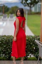 VESTIDO VERMELHO COM ABERTURA NA COSTA PONTO CHIC - Image 3