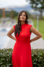 VESTIDO VERMELHO COM ABERTURA NA COSTA PONTO CHIC - Image 2