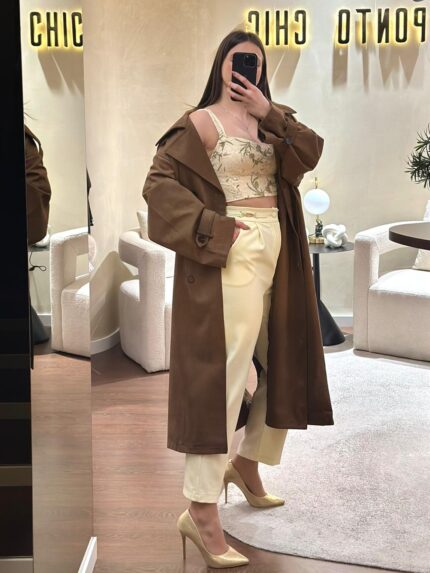 CALÇA  AMARELA COM FIVELA PONTO CHIC