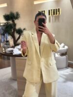 CONJUNTO BLAZER E PANTALONA AMARELO PONTO CHIC - Image 3