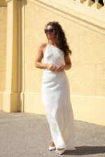 VESTIDO MIDI BRANCO DE OMBRO ÚNICO ELEH - Image 3