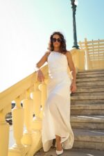 VESTIDO MIDI BRANCO DE OMBRO ÚNICO ELEH - Image 2