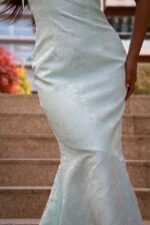 VESTIDO VERDE ÁGUA COM FOLHO PONTO CHIC - Image 7