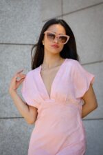 VESTIDO MIDI ROSA PONTO CHIC - Image 3
