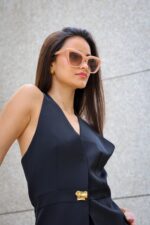 CONJUNTO PRETO PANTALONA E COLETE PONTO CHIC - Image 3