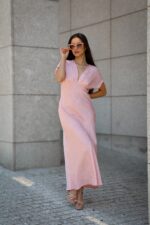 VESTIDO MIDI ROSA PONTO CHIC