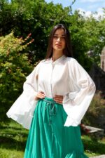 CAMISA BRANCA MANGA LARGA SEMICOUTURE
