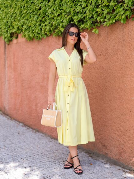 VESTIDO CAMISIERO AMARELO RINASCIMENTO