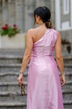 VESTIDO COMPRIDO ROSA COM RACHA PONTO CHIC - Image 7
