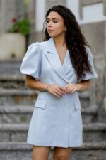 VESTIDO BLAZER AZUL PONTO CHIC