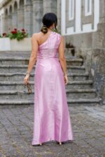 VESTIDO COMPRIDO ROSA COM RACHA PONTO CHIC - Image 8