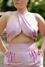 CONJUNTO TOP E CALÇA ROSA PONTO CHIC - Image 4