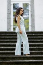 CONJUNTO AZUL COLETE E PANTALONA PONTO CHIC - Image 2