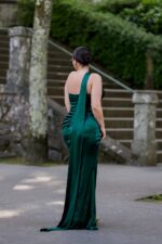 VESTIDO COMPRIDO VERDE COM PREGAS PONTO CHIC - Image 5