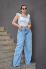 CALÇA WIDE LEG COM TRESPASSE NA FRENTE PONTO CHIC - Image 2