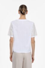 T-SHIRT BRANCA COM RENDA NA MANGA IMPERIAL - Image 2