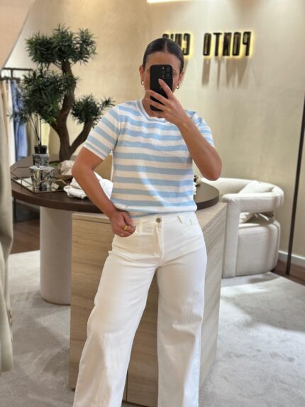CAMISOLA RISCAS AZUL PONTO CHIC
