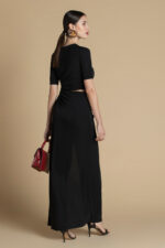 VESTIDO PRETO COM RECORTES SAHOCO - Image 2
