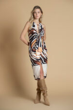 VESTIDO MIDI ESTAMPADO ANIMAL PRINT SAHOCO