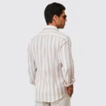 CAMISA DE LINHO RISCA LARGA BEGE ZOLF - Image 2