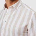 CAMISA DE LINHO RISCA LARGA BEGE ZOLF - Image 3