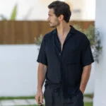 CAMISA MANGA CURTA FLUÍDA PRETO ZOLF