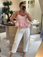 TOP ROSA TECIDO JACQUARD PONTO CHIC