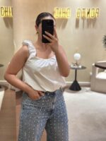 TOP BRANCO ABALONADO PONTO CHIC