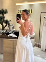 VESTIDO COMPRIDO BRANCO COM RACHA PONTO CHIC - Image 2