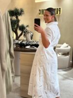 VESTIDO CAMISEIRO BRANCO TECIDO BORDADO PONTO CHIC - Image 2