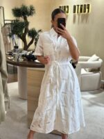 VESTIDO CAMISEIRO BRANCO TECIDO BORDADO PONTO CHIC - Image 3