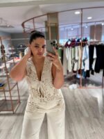 CONJUNTO EM LINHO COLETE E PANTALONA PONTO CHIC - Image 4