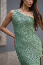 VESTIDO VERDE COMPRIDO LANTEJOULAS PONTO CHIC - Image 7
