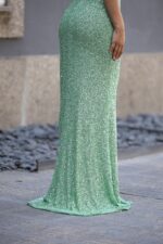 VESTIDO VERDE COMPRIDO LANTEJOULAS PONTO CHIC - Image 10