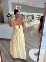 VESTIDO AMARELO FLUÍDO COM FOLHOS PONTO CHIC - Image 2