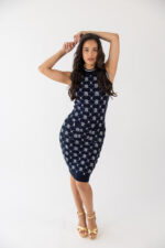 VESTIDO DE MALHA JACQUARD COM LOGO FRACOMINA - Image 3