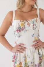 VESTIDO MIDI ESTAMPAOD TECIDO ALINHADO PONTO CHIC - Image 9